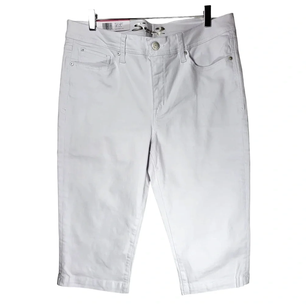 NWT Seven7 Audrey Mid-Rise Skimmer Capris in White - Picture 10 of 10